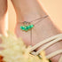Teal | .925 Sterling Silver | Firefly Glass Infinity Clasp Anklet